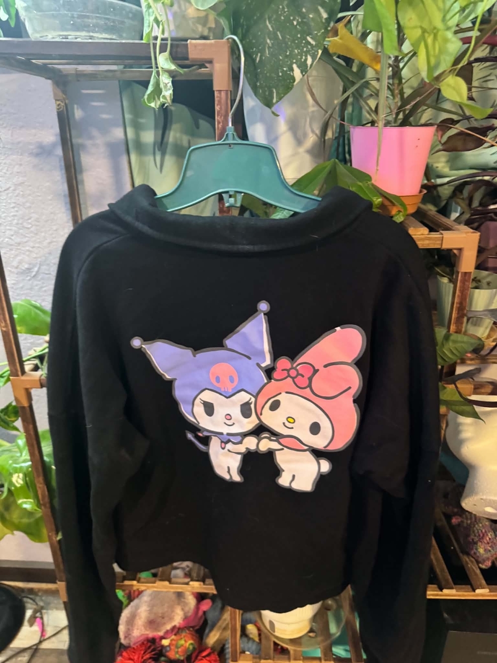 Bioworld Black Kids Hoodie with Pink & Purple Character Print